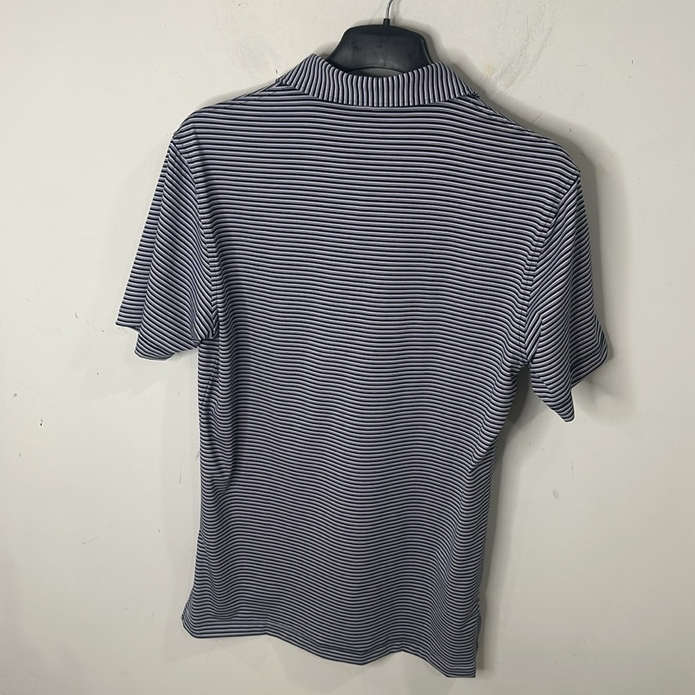 Peter Millar Mens Small H.C.C. Blue and White Striped Polo - Picture 3 of 6